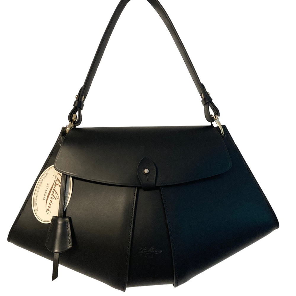 Boldrini Chic Black Leather Shoulder Bag